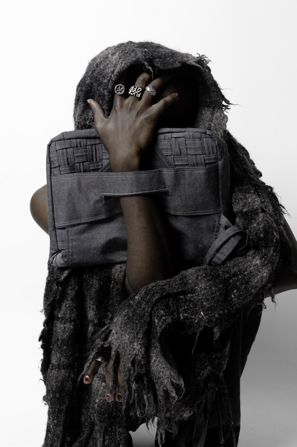 Medium Woven Denim Gray bag