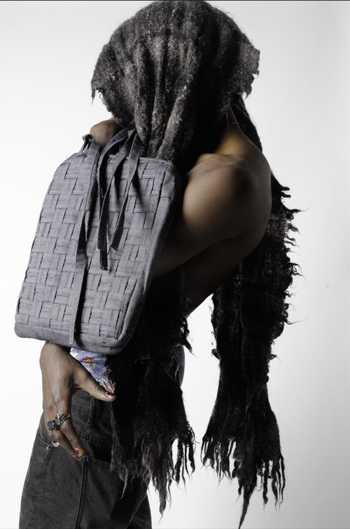 Medium Woven Denim Gray bag
