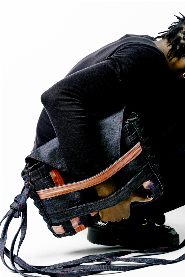 Medium Denim Messenger Bag